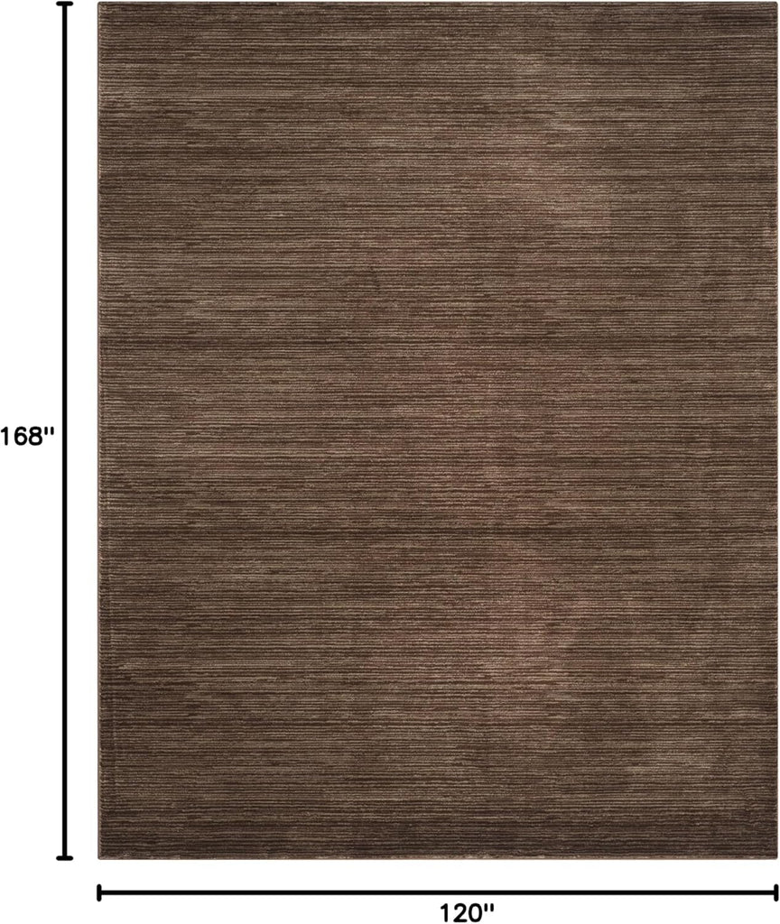 Area Rug 10x14 - Vision - Large - Brown, Modern Ombre Design, Non-Shedding & Easy to Clean