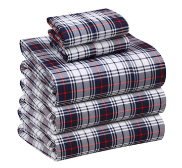 100% Cotton Split King Sheets, Percale Sheet Set, Prussian