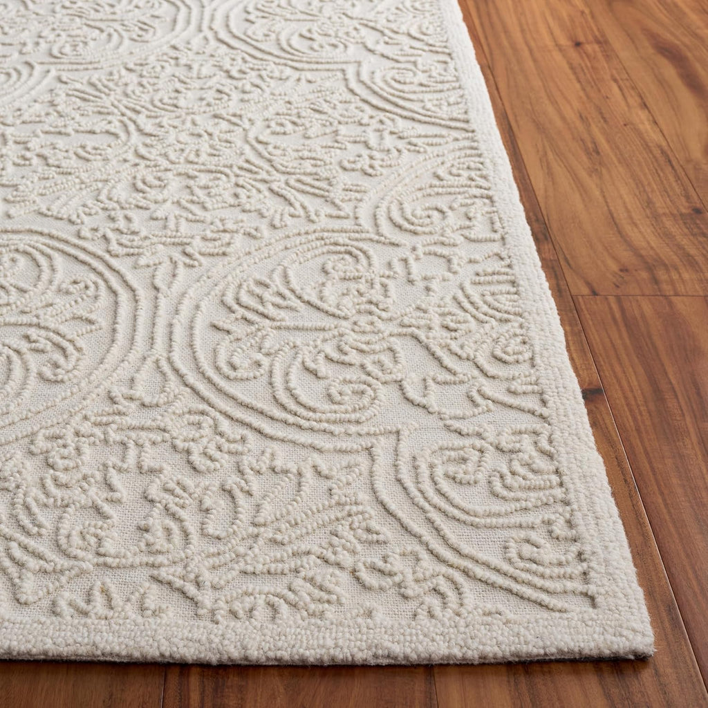 Trace Area Rug - 9' x 12', Ivory, Handmade Wool