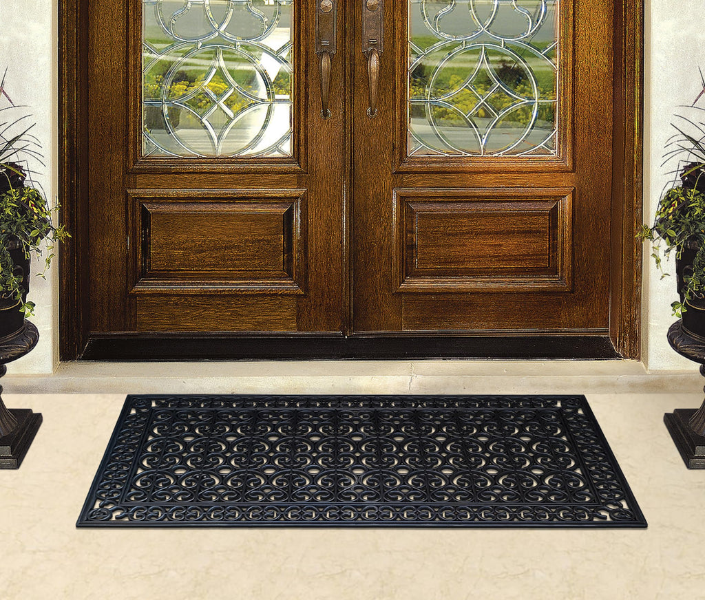 Heavy Duty Rubber Doormat 30"×60" - Won't Blow Away | Outside Front Door Mat, Mud Dirt Scraper, Non-Slip