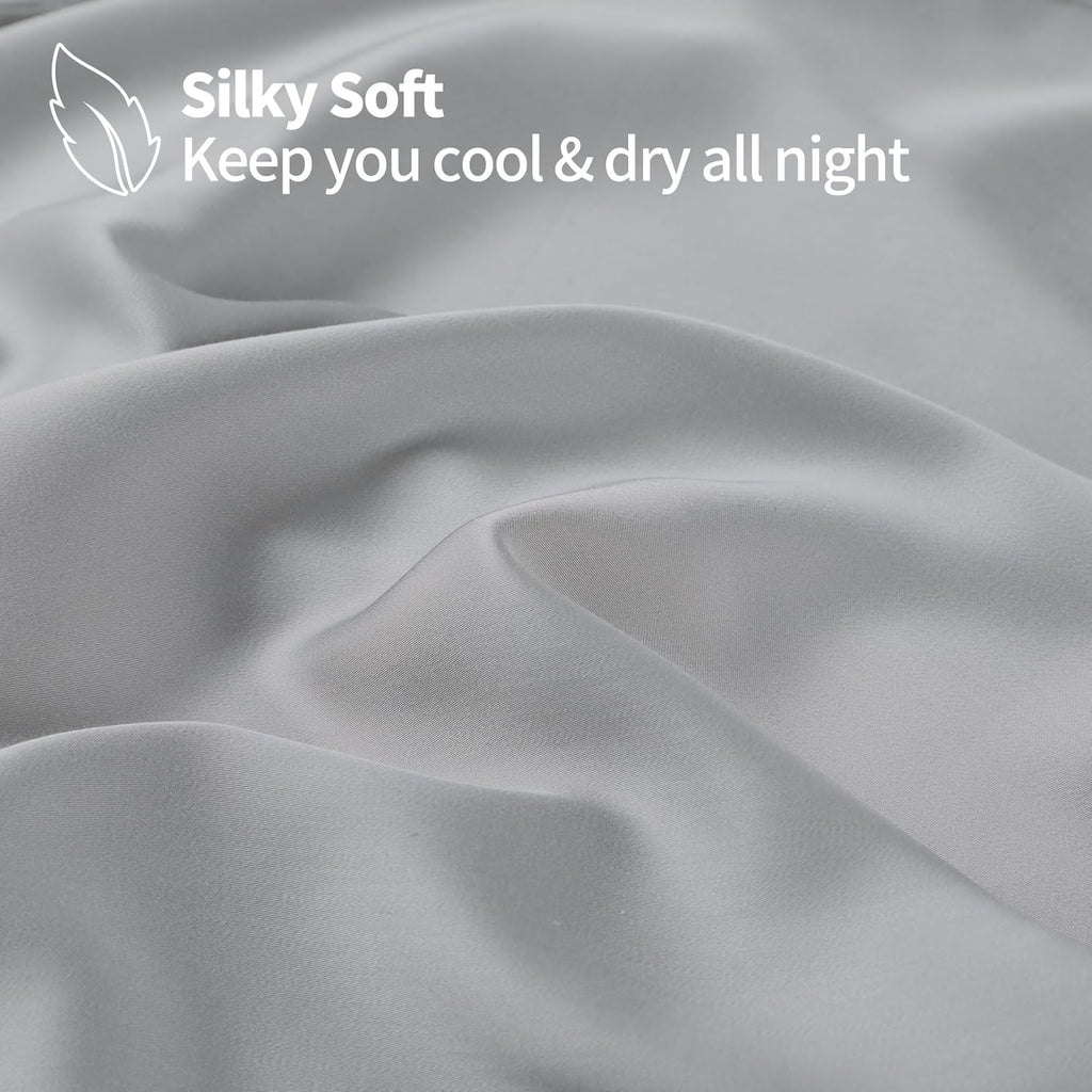 100% Bamboo Viscose King Sheet Set, 400 Thread Count, Cooling Sheets for Hot Sleepers, 16" Deep Pocket, Ultra Soft