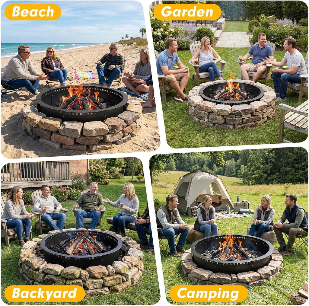 Smokeless Fire Pit Ring, 40 inch Outer/36 inch Inner Outside Fire Pit