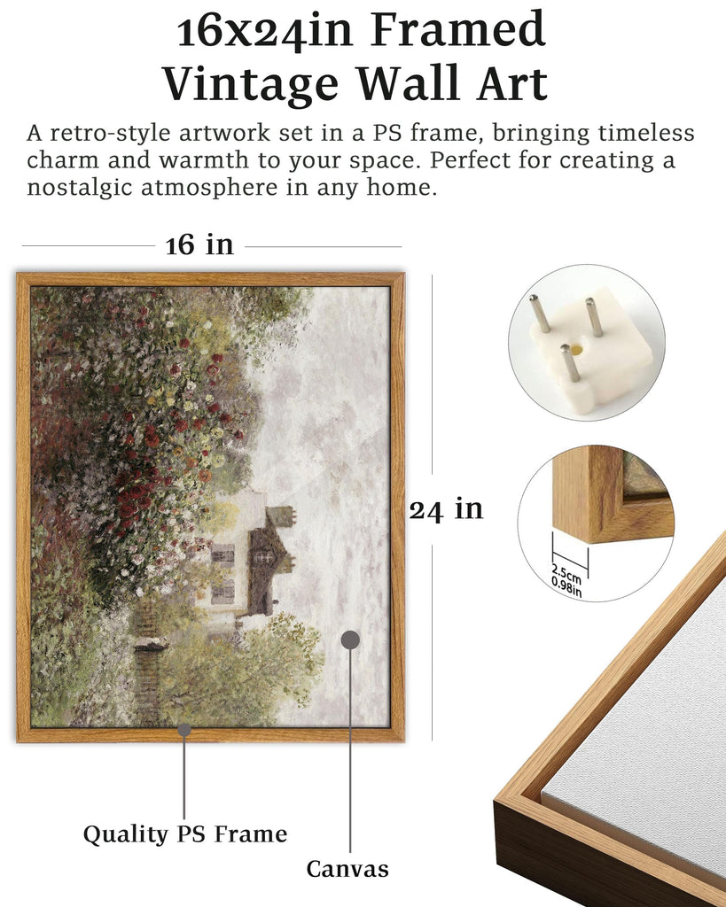 Monet Garden Horizontal Framed Wall Art, 16 x 24 Inch