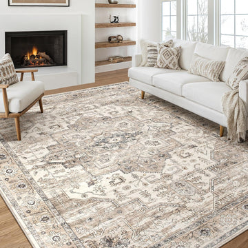 Area Rug 9x12 Washable Vintage - Soft Traditional Rugs