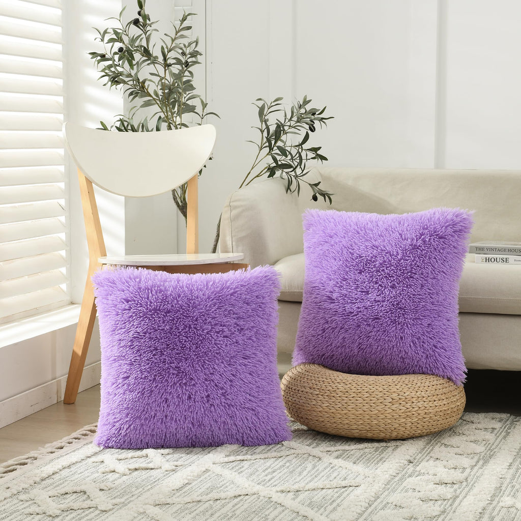 Faux Fur Throw Pillow Covers for Couch Decorative Pillows 20x20 Inch