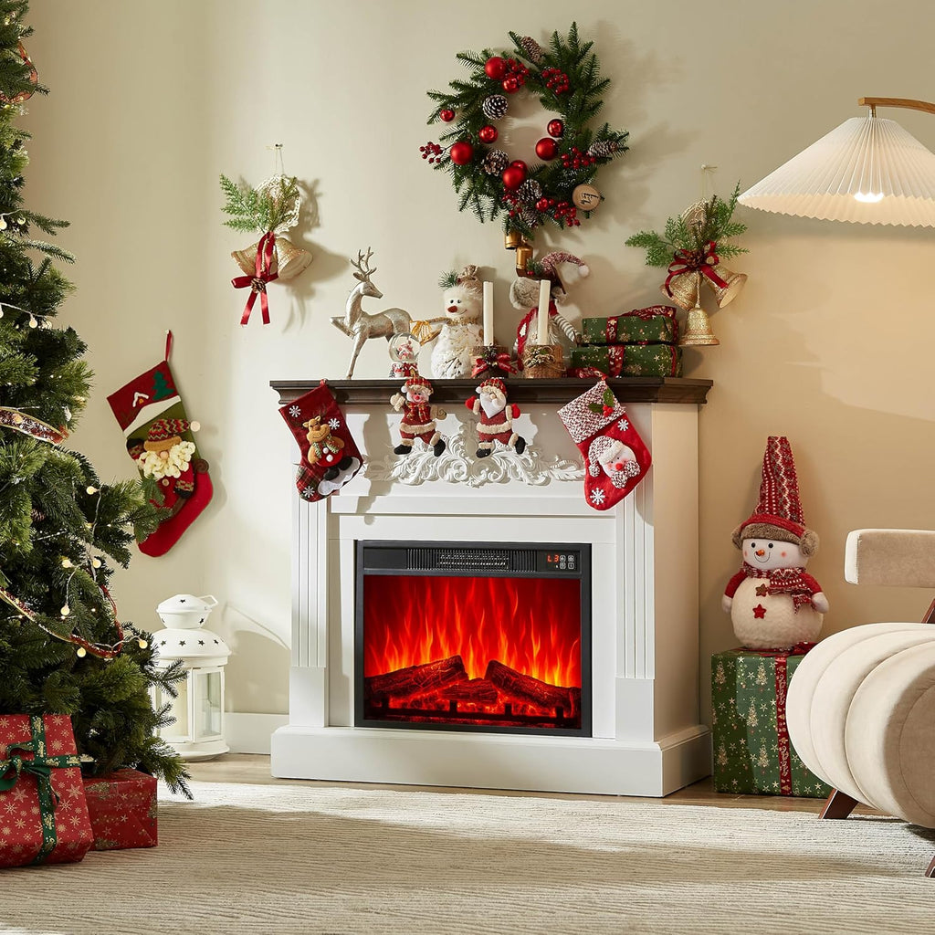 Electric Fireplace with Mantel, 40" Electric Fireplace, Fireplaces Entertainment Center