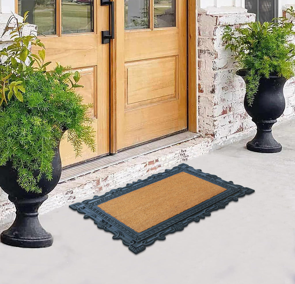 A1HC Natural Coir and Rubber Door Mat, 24" x 36", Thick Durable, Heavy Duty, Thin Profile Door Mat, Easy to Clean