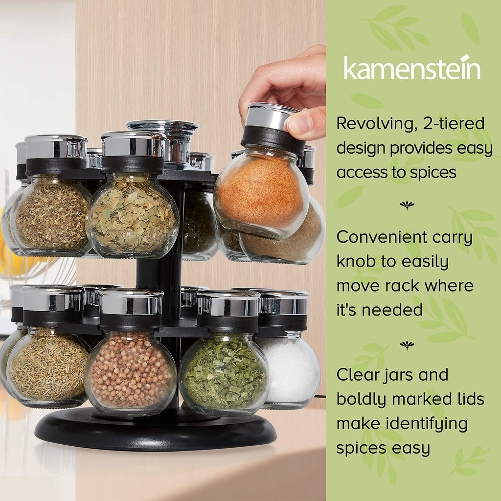 Ellington 16-Jar Revolving Spice Rack Prefilled