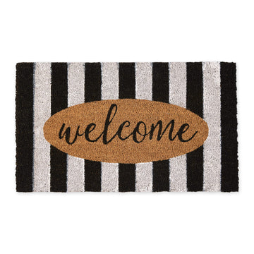 Natural Coir Doormat Outdoor Welcome Mat, 17x29, Cabana Stripes