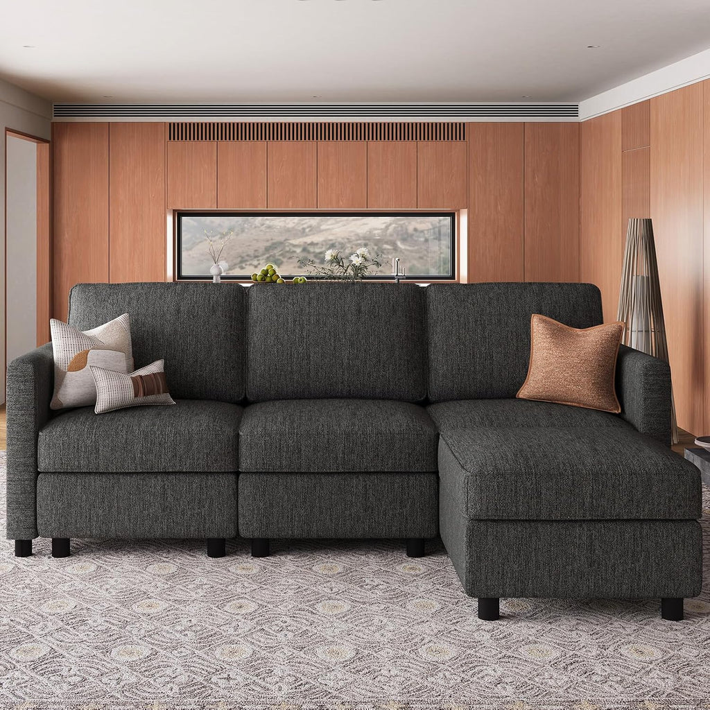 84.3" 4 Seats L Shaped Couch Modular Sectional Sofa Washable Sectional Couches Comfy Couches with Storage Seat Couch