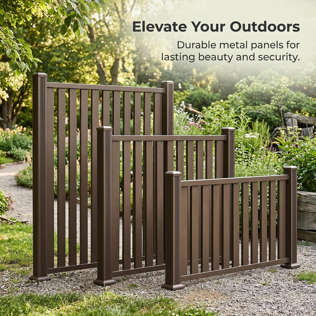 Metal Fence Panels for Outdoor Privacy Aluminum Alloy Customizable Fence Panels for Garden & Yard, 50 * 50