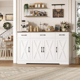 Buffet Cabinet with Drawers, 55" Large Sideboard Buffet Storage Cabinet with Shelves and Doors