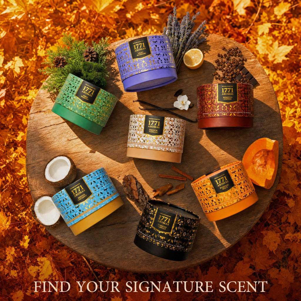 Pumpkin Spice Scented Candle - Aromatherapy Fall Candles - 100% Natural Soy Wax - Large 3 Wick Jar - Up to 40 Hours