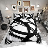 Erosebridal Black and White Abstarct Queen Comforter Set for Adult Women Men