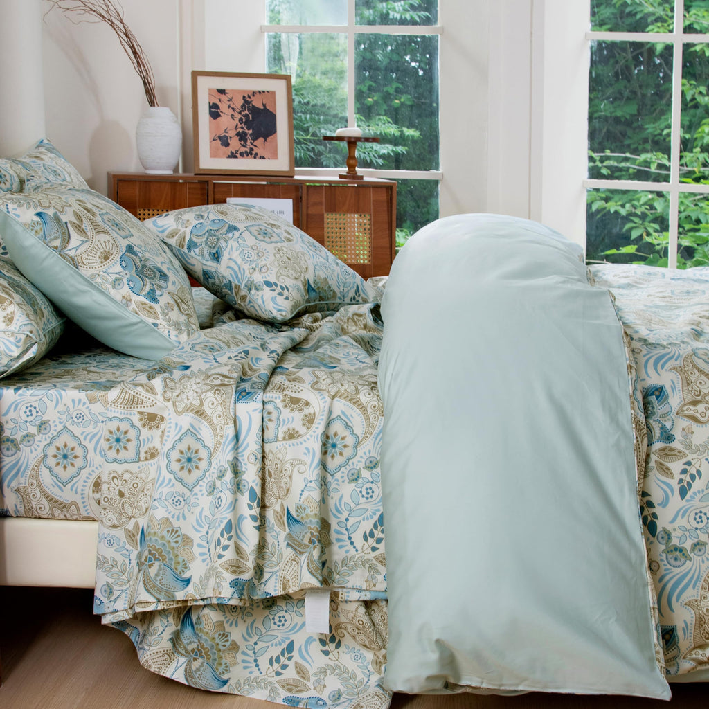 Vintage Classic Rural Paisley Flower 3Pcs Duvet Cover Set