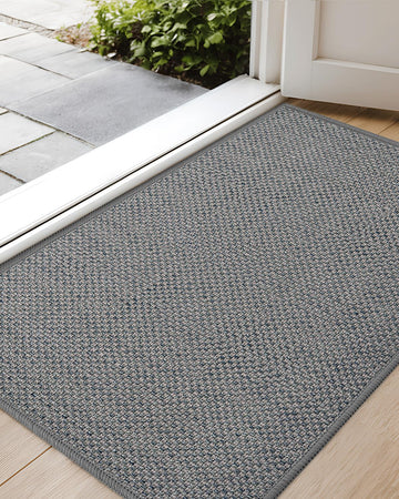 Ultra-Thin Indoor Door Mat Entrance, 32"x48"Heather LightGrey
