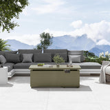 51 Inch Outdoor Fire Pit Table, 50,000BTU Rectangle Propane Fire Pit with Sliding Tank Holder, Glass Wind Guard, Dust Cover, Removable Lid, CSA - Image 2