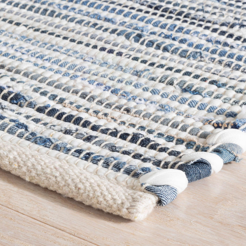 Denim Rag Blue Striped Handwoven Rug