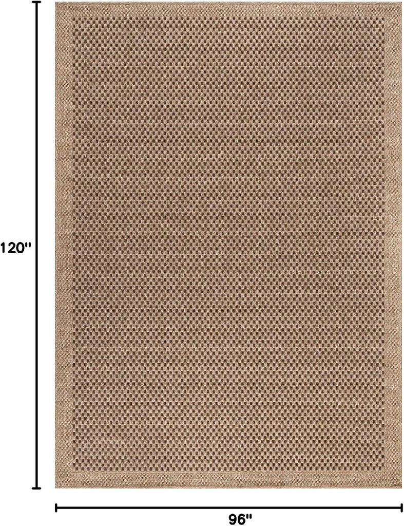 Easy Jute Rug, Indoor Outdoor Natural Color Fiber Area Rugs Patio and Kitchen Rug, Sisal Boho Woven Design