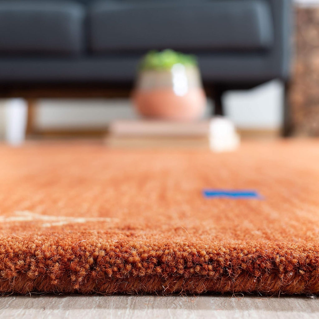 Area Rug 8x10 - Himalaya - Large - Rust, Handmade Wool