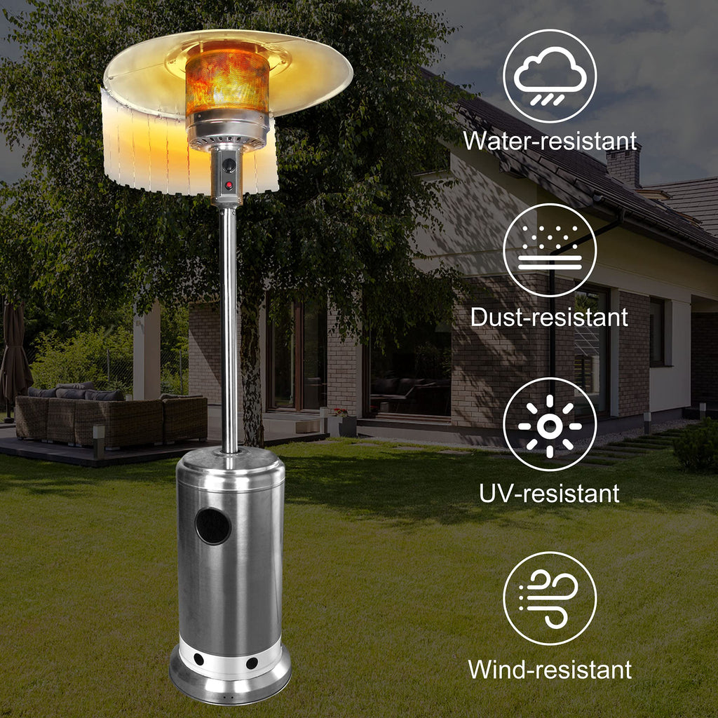 Patio Heater Reflector Shield, Upgraded 12" Height Heat Focusing Reflector for Round Natural Gas and Propane Patio