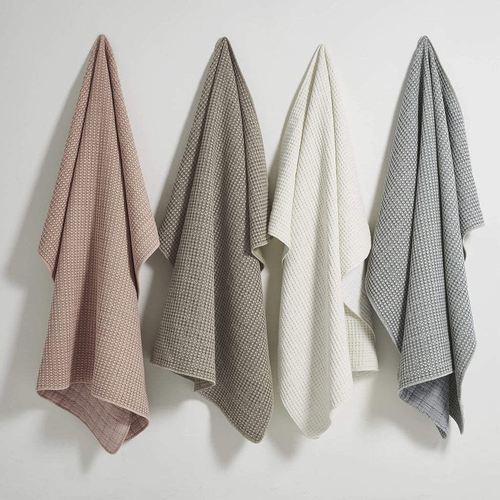 Mills Waffle - Throw - Grey Cotton Waffle - Throw Size 50 x 60in.