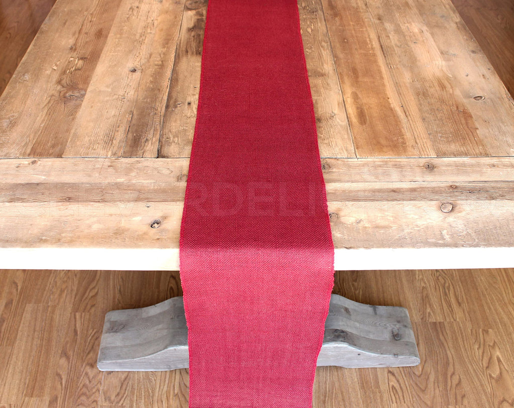 9" Red Burlap Roll - Finished Edges - 5 Yards