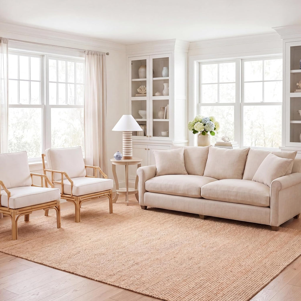 Natural Fiber Area Rug - 9' x 12', Natural, Handmade Jute