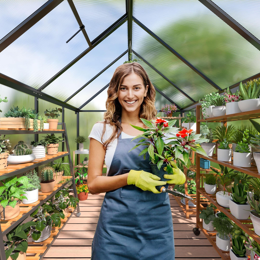 10x12 FT Walk-in Polycarbonate Heavy Duty Greenhouse
