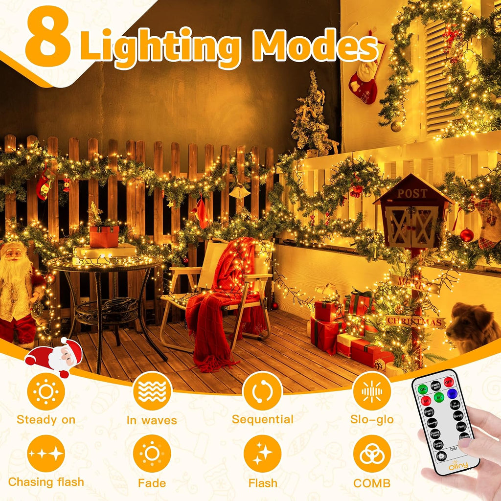 Cluster Lights Christmas 400LED 20FT, Conncetable Tree Lights Plug