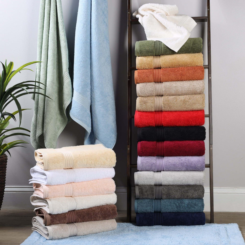 Egyptian Cotton 8-Piece Towel Set, Assorted Towels Bathroom, Master, Guest Bath, Decor Essentials, Includes 2 Bath, 2