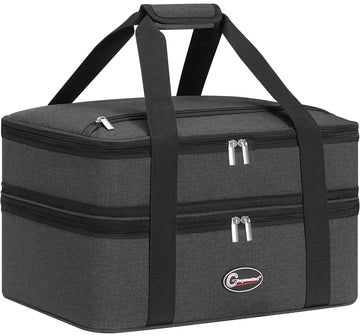 Insulated Double Decker Casserole Carrier, Lasagna Lugger Tote