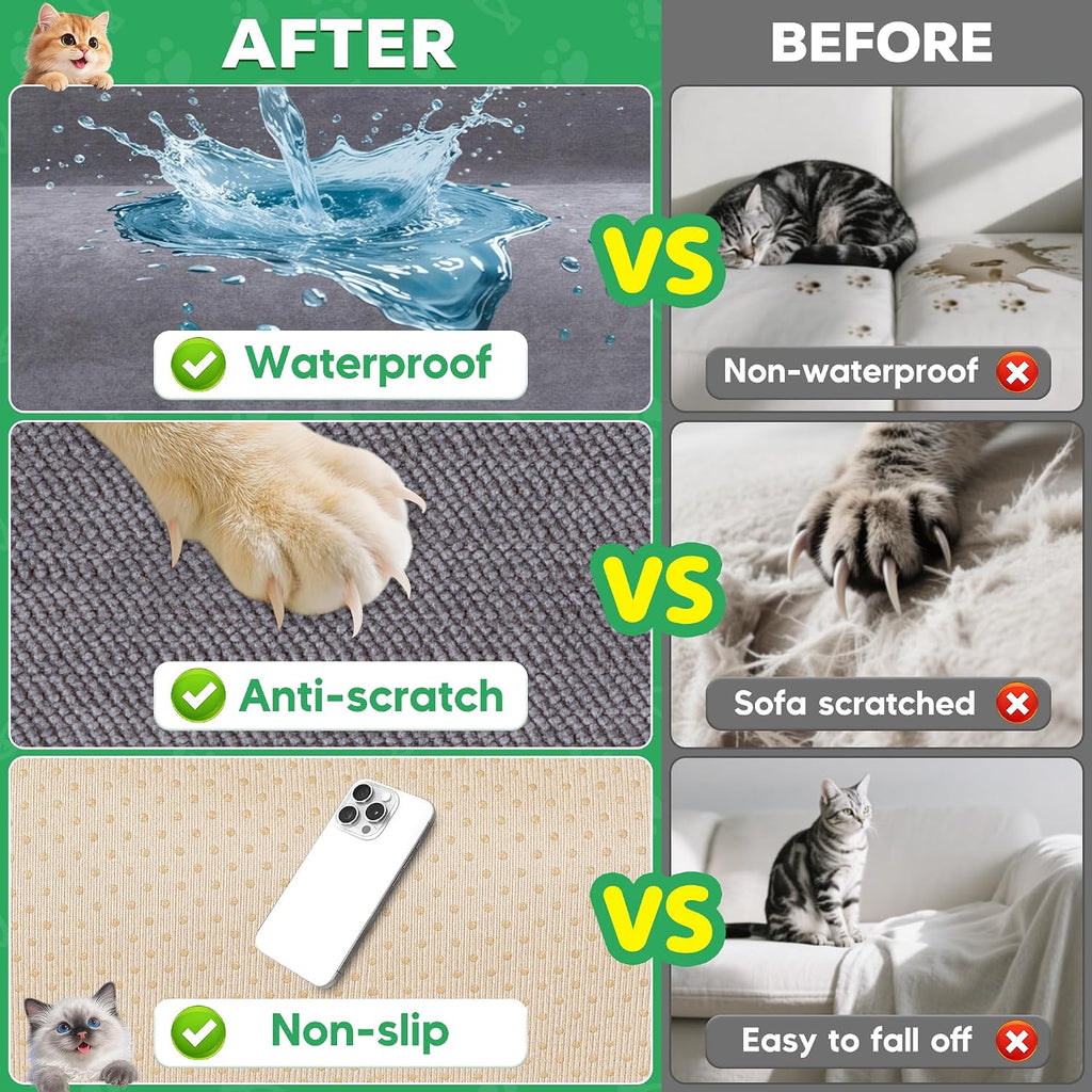 Cat Scratch Proof Furniture Protector Waterproof Sofa Cover 118"x71"