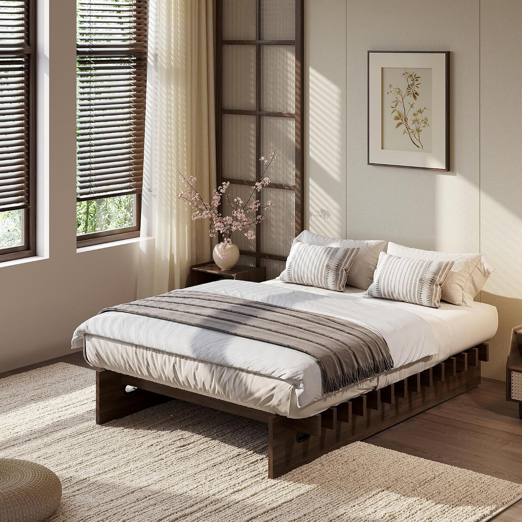 Japanese Platform Bed Frame - Walnut Full