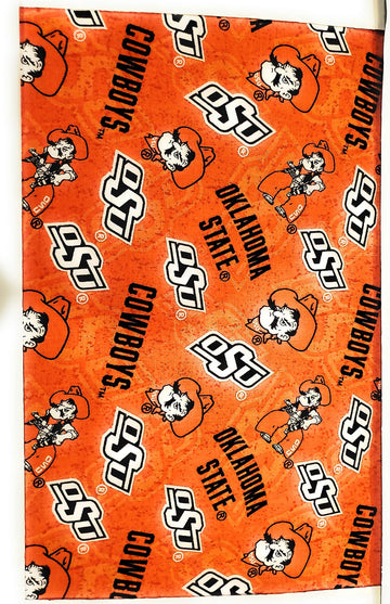 Oklahoma State University Cotton Fabric with Tone ON Tone Design
