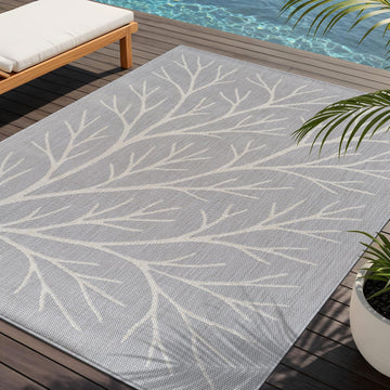 Washable Indoor Outdoor Rug 6x9 Modern Area Rugs Branch Pattern Non Shedding Waterproof Easy Clean Patio Deck Porch