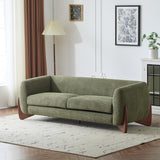 82 Inches Sofa Couch, Cozy Boucle Upholstered 3-Seater Sofa, Wood Frame Couch