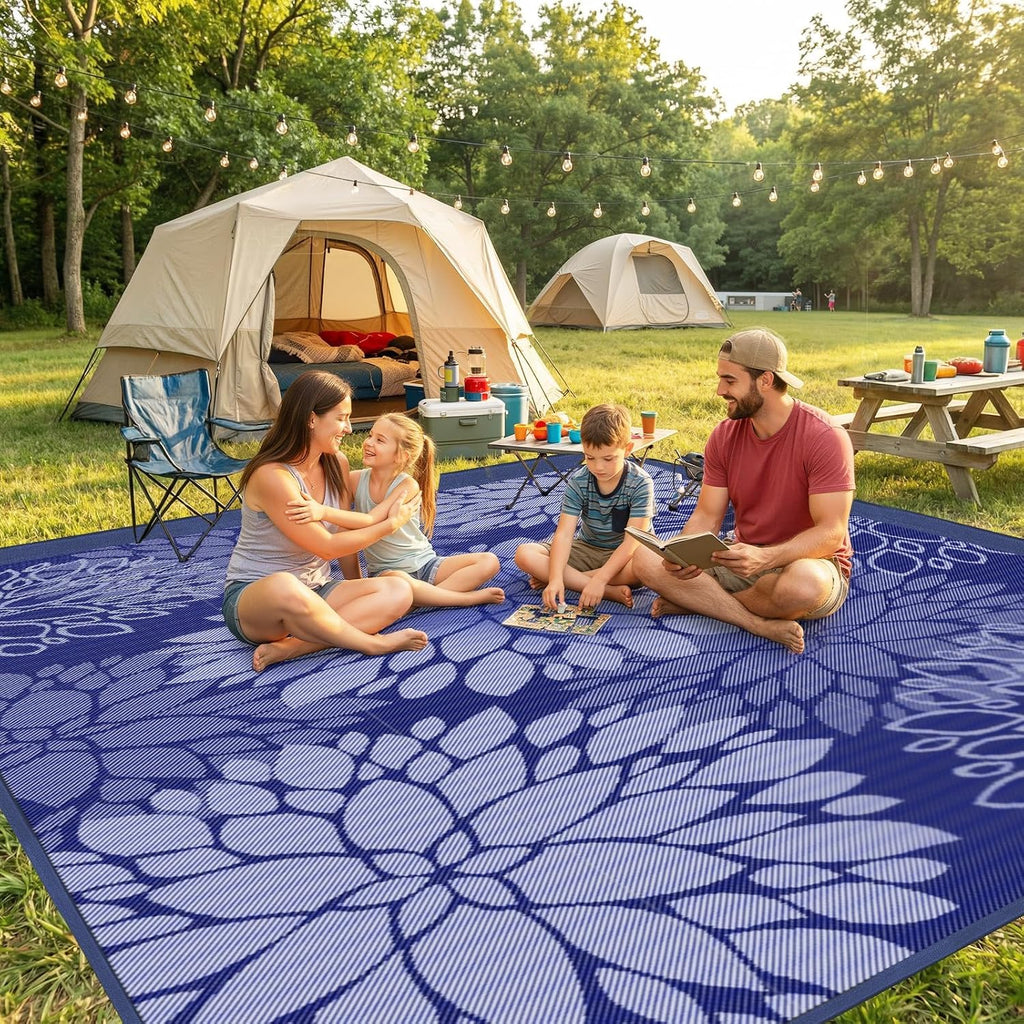Outdoor Rug Reversible Portable Plastic Straw Area Rugs, Patio Carpet