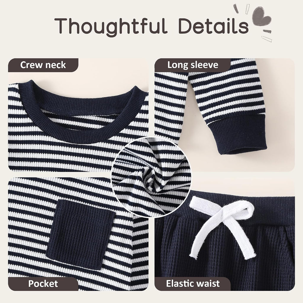 Piece Baby Boys Clothes Waffle Knit Outfit Set