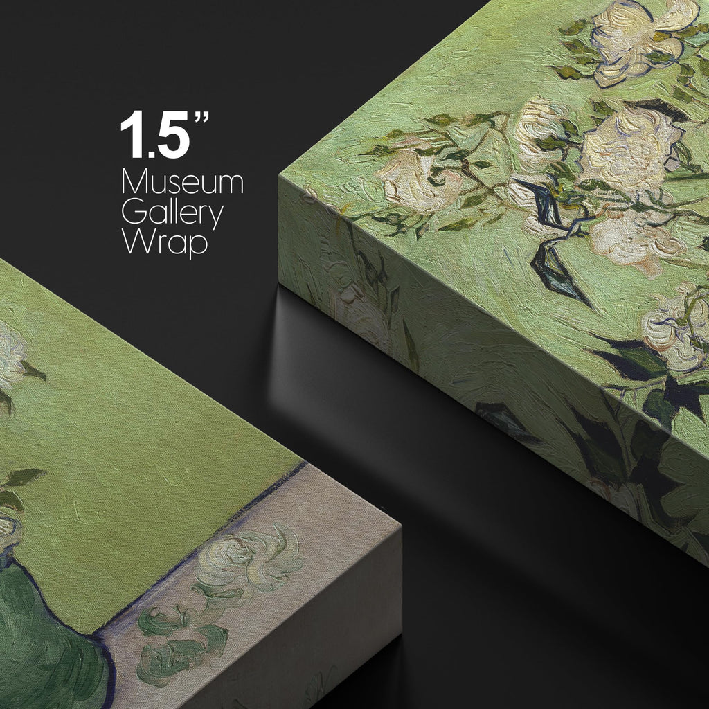 Canvas Print Wall Art Irises & Roses by Master Artist Vincent Van Gogh Nature Wilderness Illustrations Fine Art