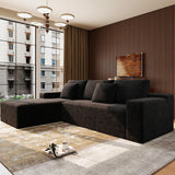 Boneless Modular Sectional Sofa, Cloud Couch with Left Facing Chaise, Oversized Deep Seat, L-Shaped
