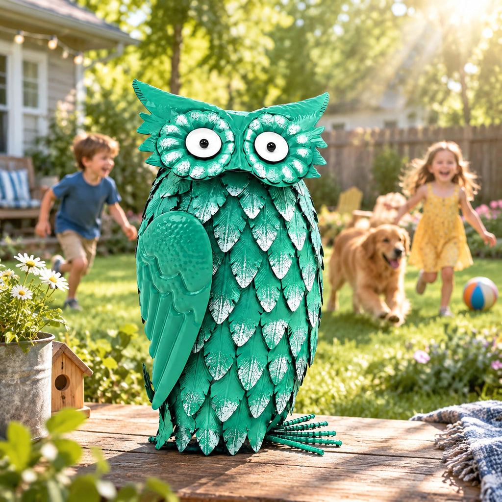Large Owl Decor Statue, Bird Figurine Gift for Halloween Christmas Decor