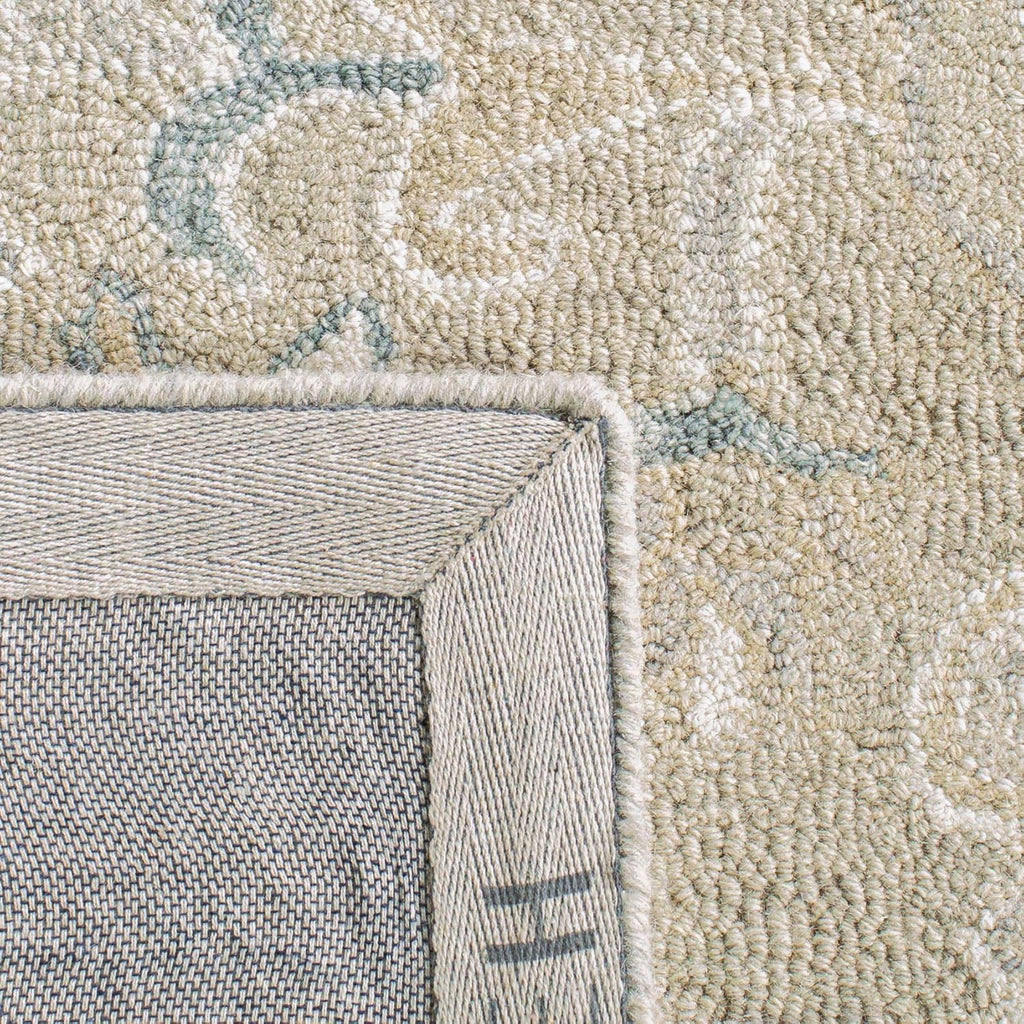 Micro-Loop Area Rug - 9' x 12', Light Grey & Ivory, Handmade Medallion Wool
