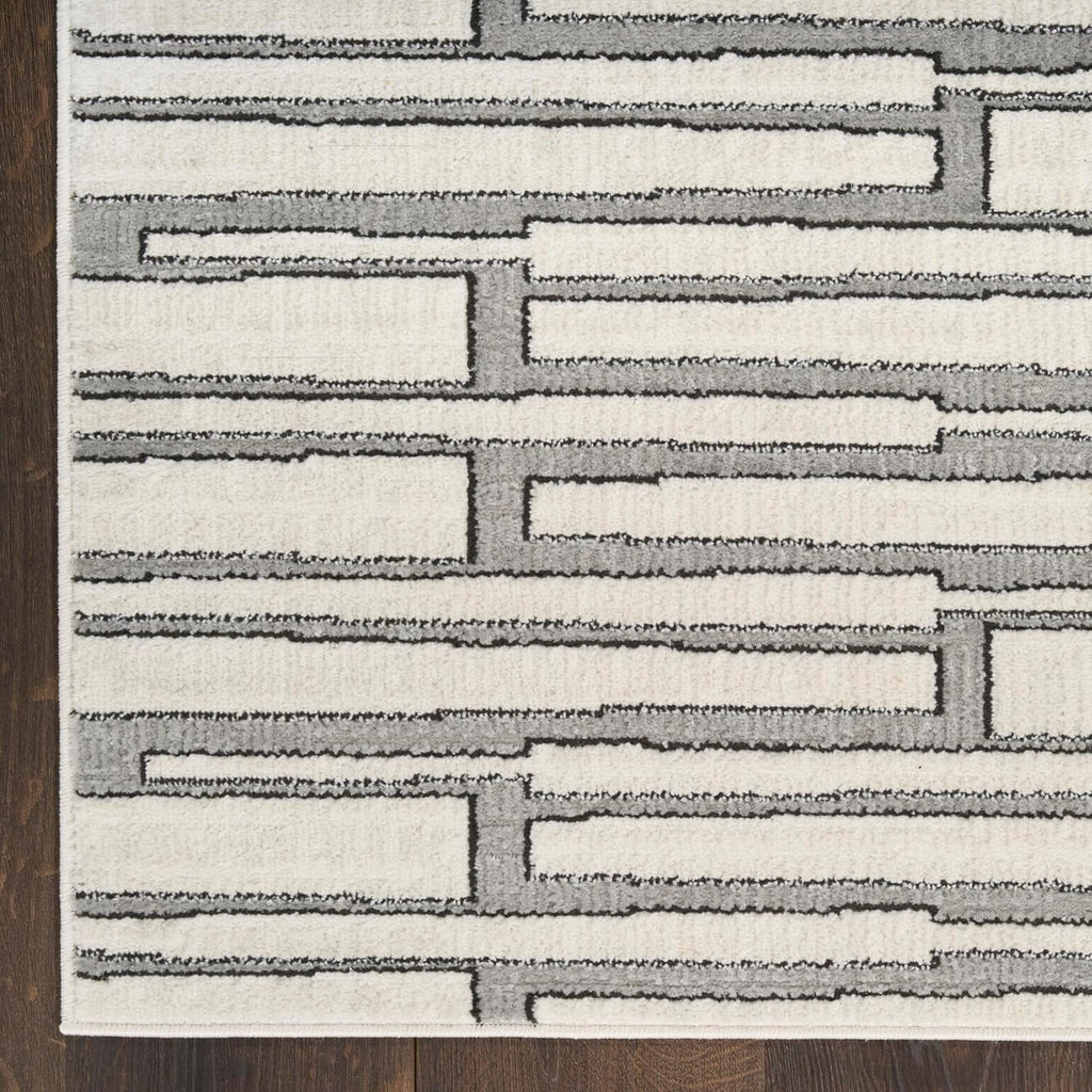 Home Nordic Ivory Grey Area Rug - Easy Clean, Non Shedding, Bed Room, Living Room, Dining Room, Kitchen (5' x