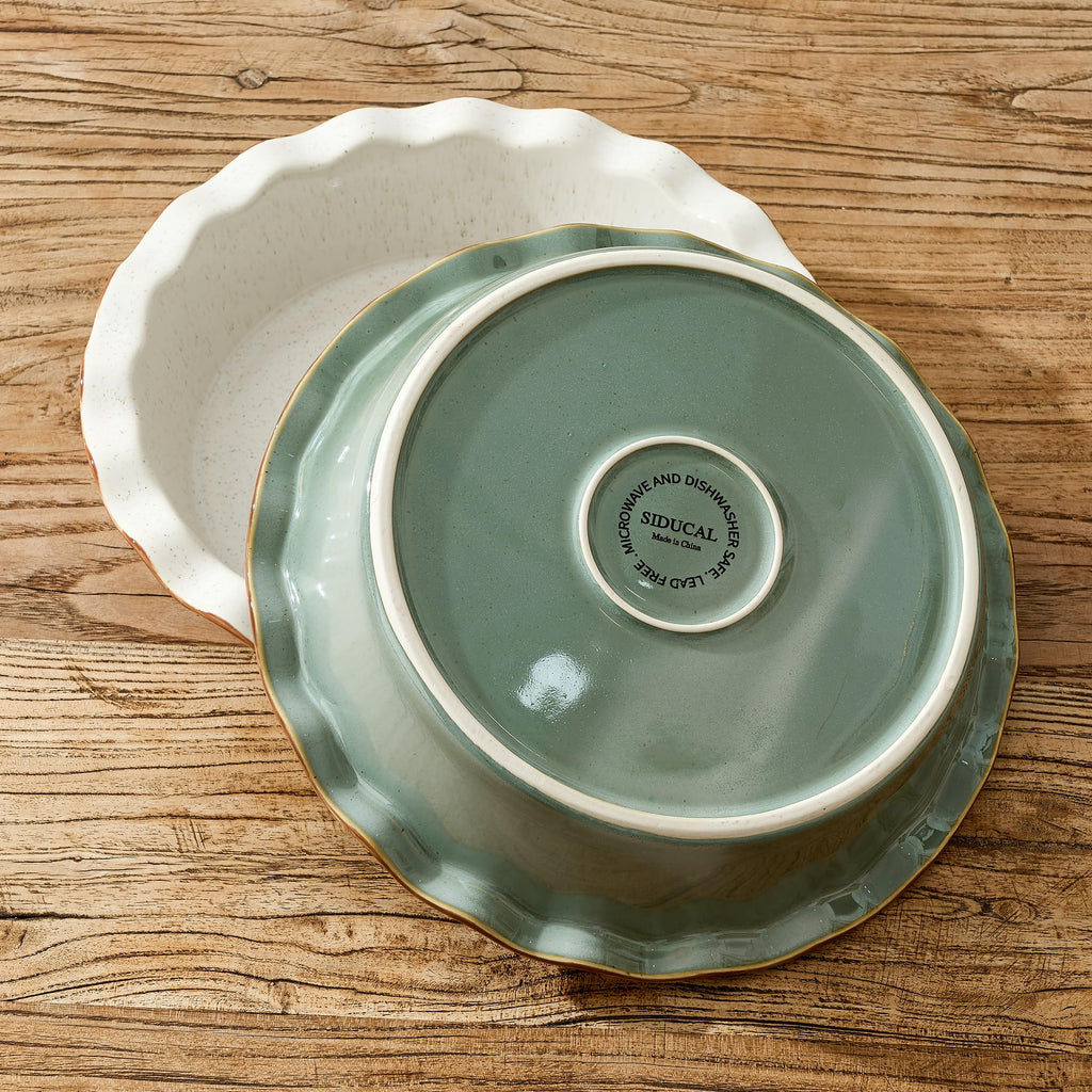 Ceramic Pie Pan for Baking[10.6 inch], Reusable NonStick Ceramic Baking Dish