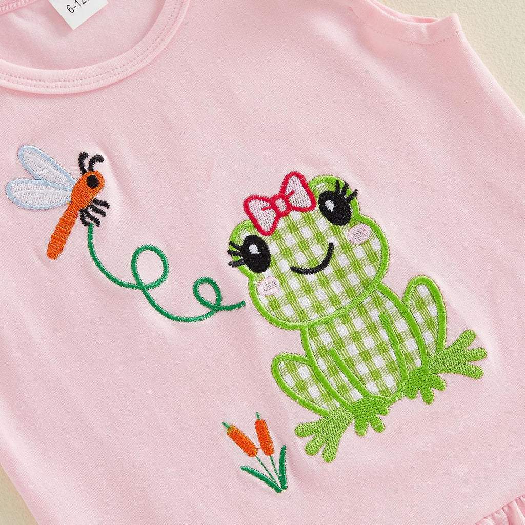 Toddler Baby Girl Clothes Summer Ruffle T Shirts and Shorts Set