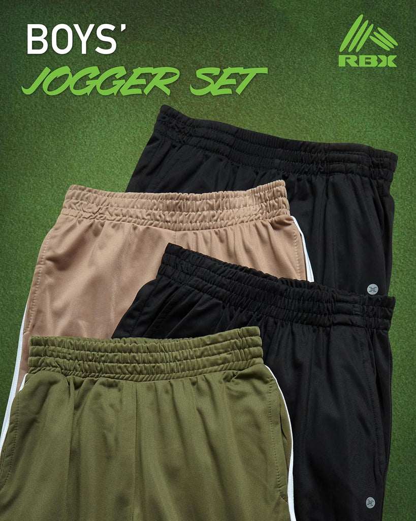 Boys Sweatpants, Pack Performance Joggers, Elastic Waist & Pockets