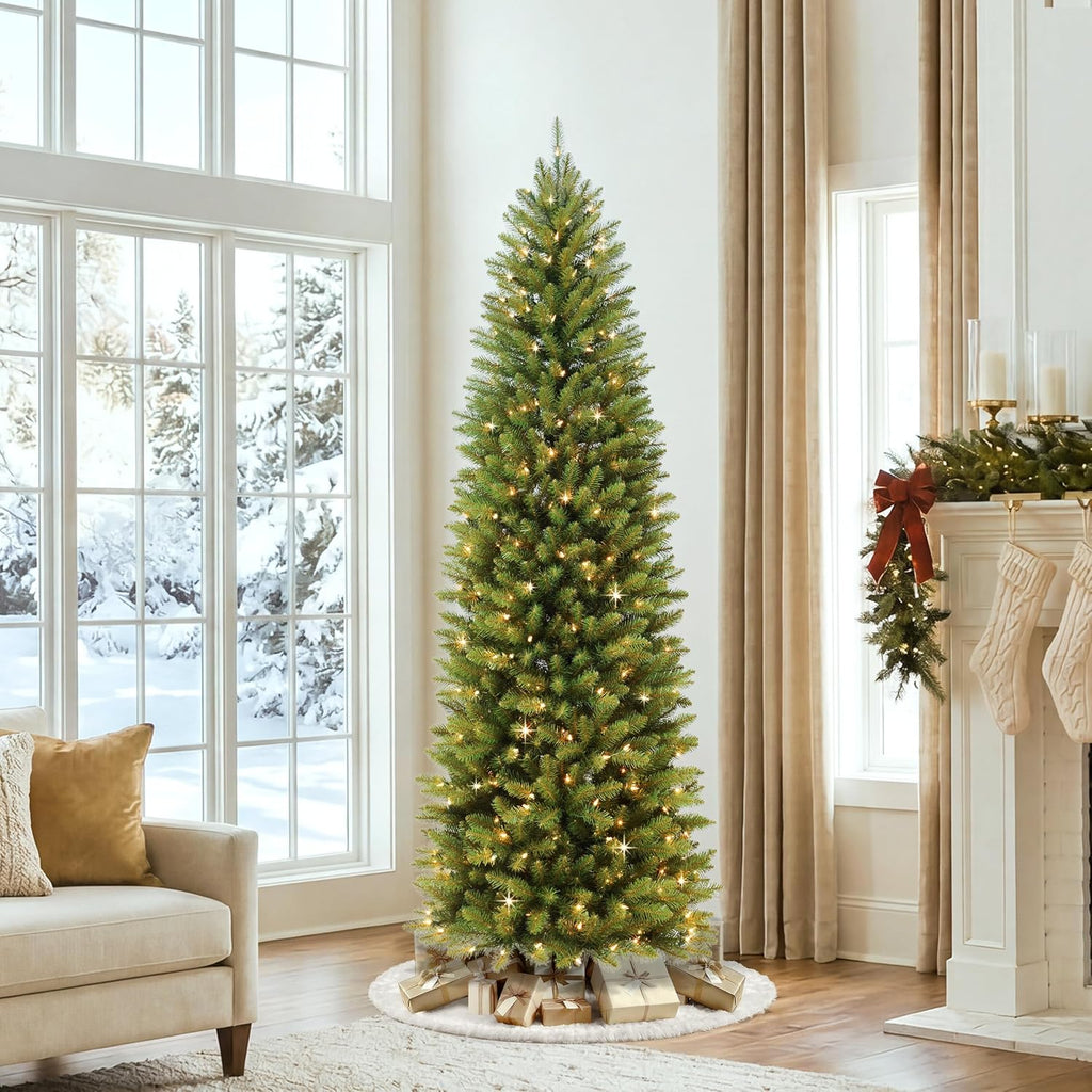 6.5ft Pre-Lit Fraser Fir Pencil Christmas Tree