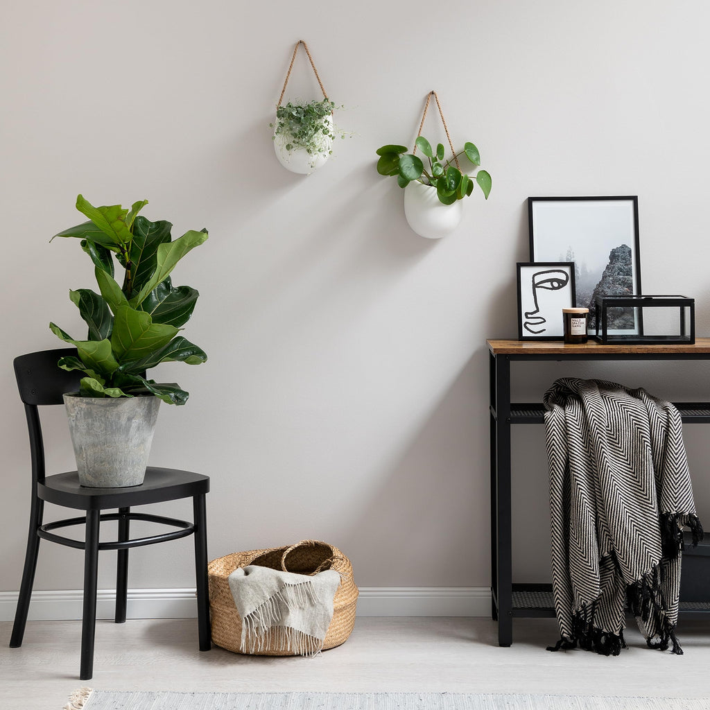 Wall Planters -Ellie - Hanging Ceramic Plant Pots 2 Pieces | Wall Decoration for Indoors, Balcony and Garden | White