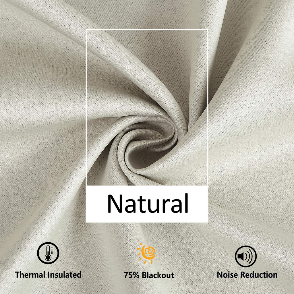 Pom Pom Blackout Curtains Ivory Curtains Room Darkening Curtain Drapes 54" Short Window Curtain Set Bedroom 2 Panels